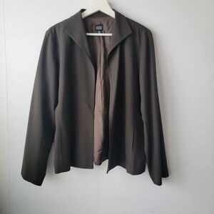 Eileen Fisher green Wool Open Front Jacket‎ size M